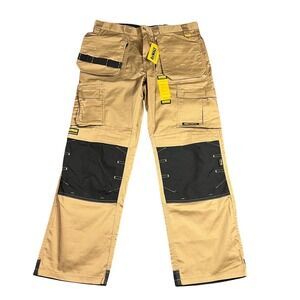 NWT DeWalt Pro Tradesman Stretch Work Pant Men 34x31 Tan Black DXWW50023 Cordura